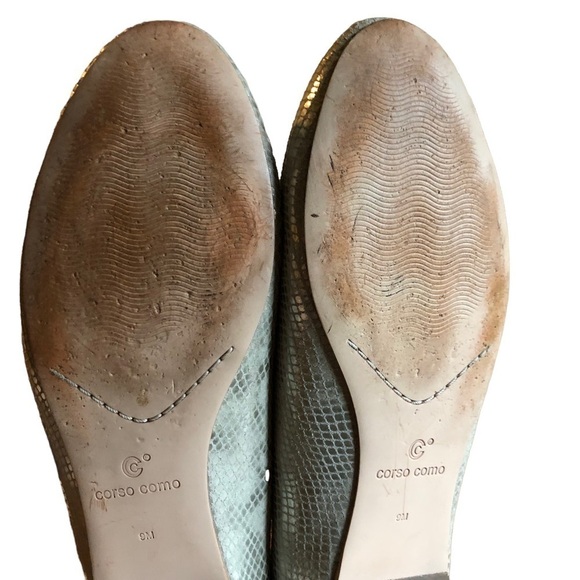 Corso Como Ballet Flat Leather Callie Silver Metallic Size 9 - Picture 15 of 16